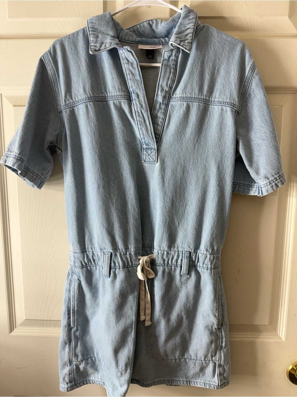 Universal Thread Light Blue Denim Short-Sleeve Romper